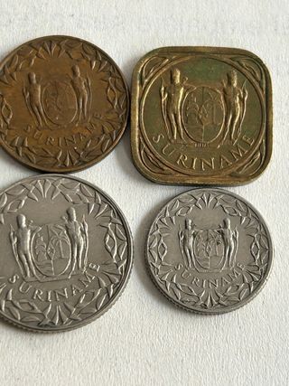 Lote 4 monedas Surinam 1970-1972