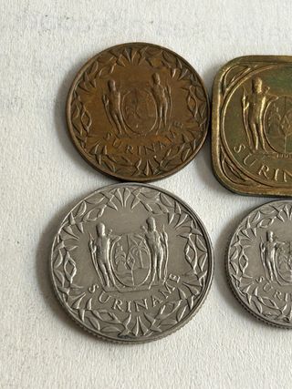 Lote 4 monedas Surinam 1970-1972