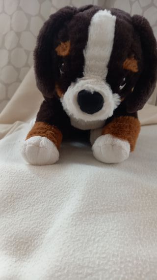 Peluche cagnolino marrone e bianco