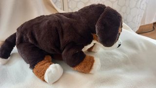 Peluche cagnolino marrone e bianco