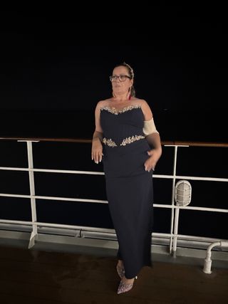 Vestido fiesta talla M con complementos