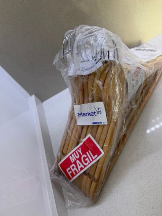 Pack 10 Perchas Madera Maxell