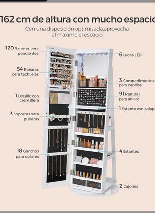 Espejo Joyero Songmics Nuevo Sin Estrenar