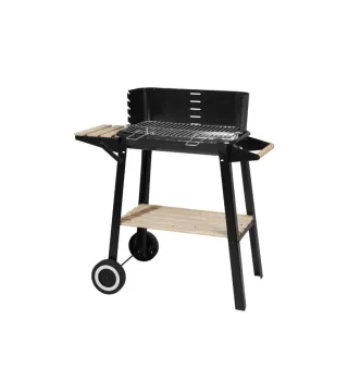 Barbacoa de carbón con ruedas