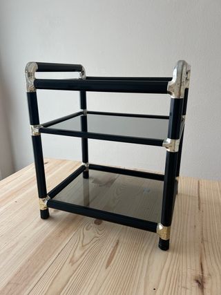 Mesa Auxiliar Vintage Hollywood Regency Cristal