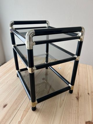 Mesa Auxiliar Vintage Hollywood Regency Cristal