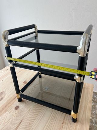 Mesa Auxiliar Vintage Hollywood Regency Cristal