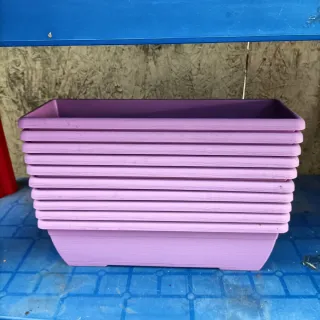 10 Vasi Balconetta Lilla Plastica