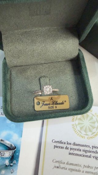 Anillo Oro blanco con Diamantes Talla 9