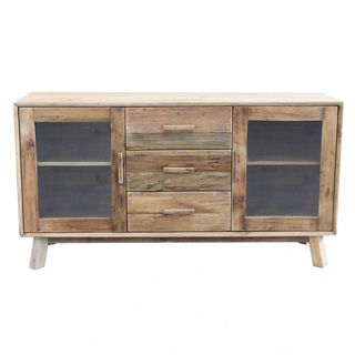 Credenza Legno Pino Riciclato 3 Cassetti Vintage