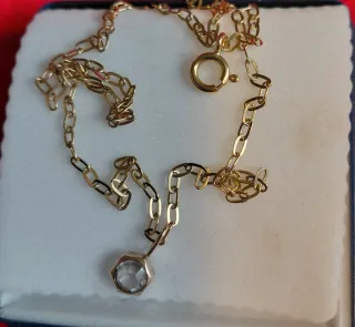 Cadena y colgante oro laminado circonita