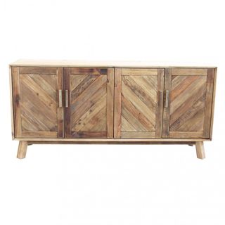 Credenza 4 Ante Pino Massello 180x48x85 Marrone