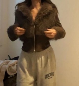 Giacca pellicciotto marrone