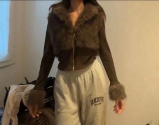 Giacca pellicciotto marrone