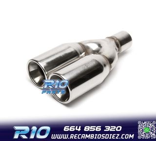 COLA ESCAPE DOBLE REDONDA GRANDE ACERO INOX