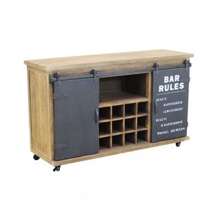 Madia Portabottiglie 12 Scomparti Ante 123x41x74cm