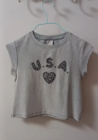 Camiseta Zara USA con corazón Talla 12 años