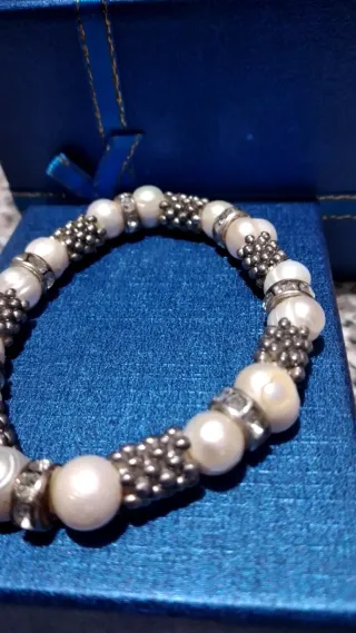 Bracciale vintage perle e strass