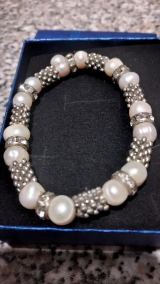 Bracciale vintage perle e strass