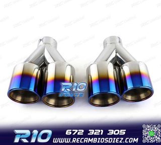 COLAS ESCAPE UNIVERSAL ACERO INOX TITANIO 2 DOBLES 89MM OO--