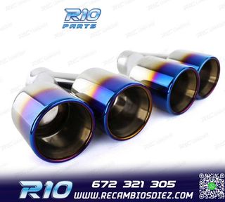 COLAS ESCAPE UNIVERSAL ACERO INOX TITANIO 2 DOBLES 89MM OO--