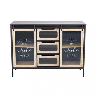 Madia Acciaio Legno 3 Cassetti 2 Ante 108x38x79cm