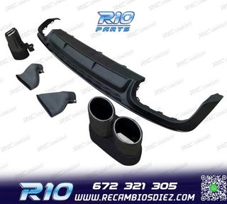 DIFUSOR AUDI A6 S LINE 19- LOOK S6 + COLAS ESCAPE NEGRO