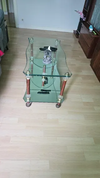 Mesa Centro Vintage Hollyw Regency Cristal On