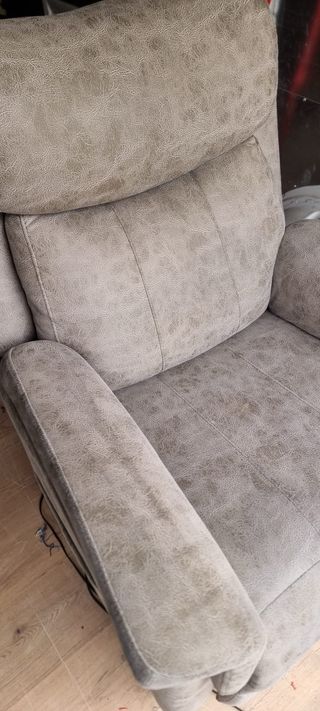 Sillón levanta personas tela beige/gris
