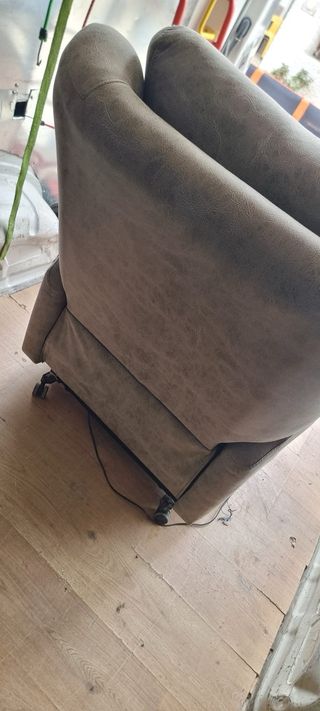 Sillón levanta personas tela beige/gris