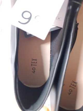 Zapatos Bailarina Mujer Beige y Negro Talla 40