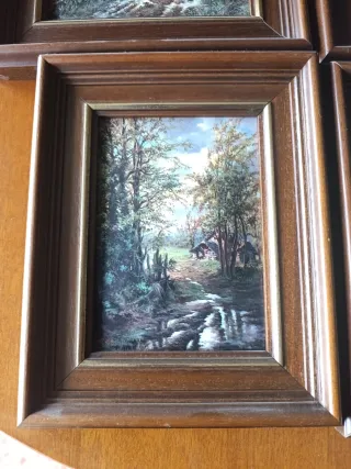 Lote 4 cuadros decorativos paisajes