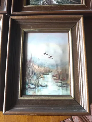 Lote 4 cuadros decorativos paisajes