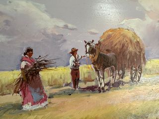 Pareja de óleos firmados escenas rurales