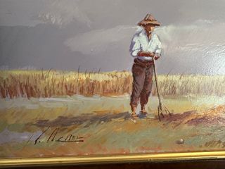 Pareja de óleos firmados escenas rurales