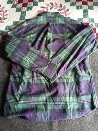 Camisa Polo Ralph Lauren Tartán Verde/Morado