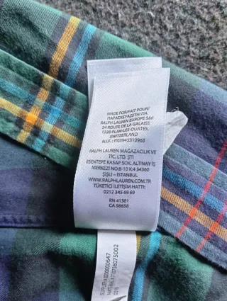 Camisa Polo Ralph Lauren Tartán Verde/Morado