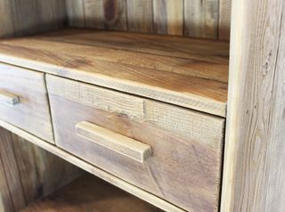 Libreria Pino Riciclato 80x40x190cm Legno Massello