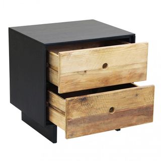 Comodino Pino Riciclato Legno Massello 52x43x52cm