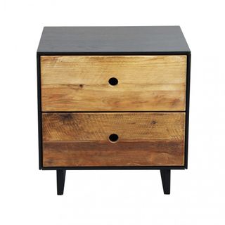 Comodino Pino Riciclato Legno Massello 52x43x52cm