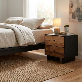 Comodino Pino Riciclato Legno Massello 52x43x52cm