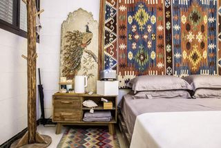 Comodino Largo Pino Riciclato Legno Massello 90cm