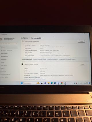 Portátil Toshiba i5 8GB RAM W11 Pro