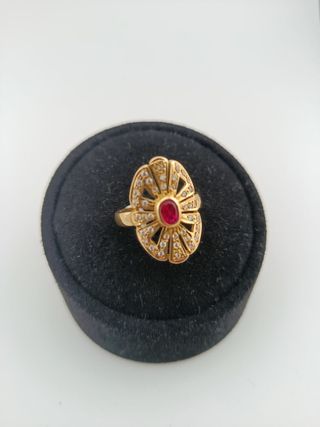 Anillo Oro con Rubí y CIRCONITAS