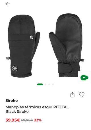 Manoplas térmicas esquí/snowboard negras Talla M