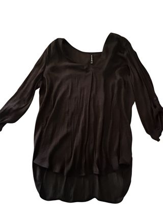 Camisa Stradivarius Negra Manga Larga