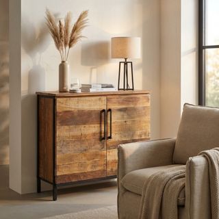 Madia Moderna 2 Ante Legno e Metallo 100x40x86cm