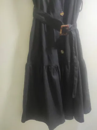 Vestido negro lino talla M