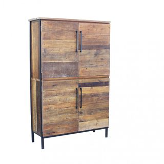 Credenza Moderna 4 Ante Legno e Metallo 160cm Nero