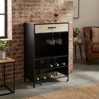 Mobile Portabottiglie Portabicchieri Legno 95 cm